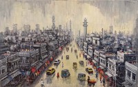 Naeem Rind, 24 x 36 Inch, Acrylic on Canvas, Cityscape Painting, AC-NAR-063